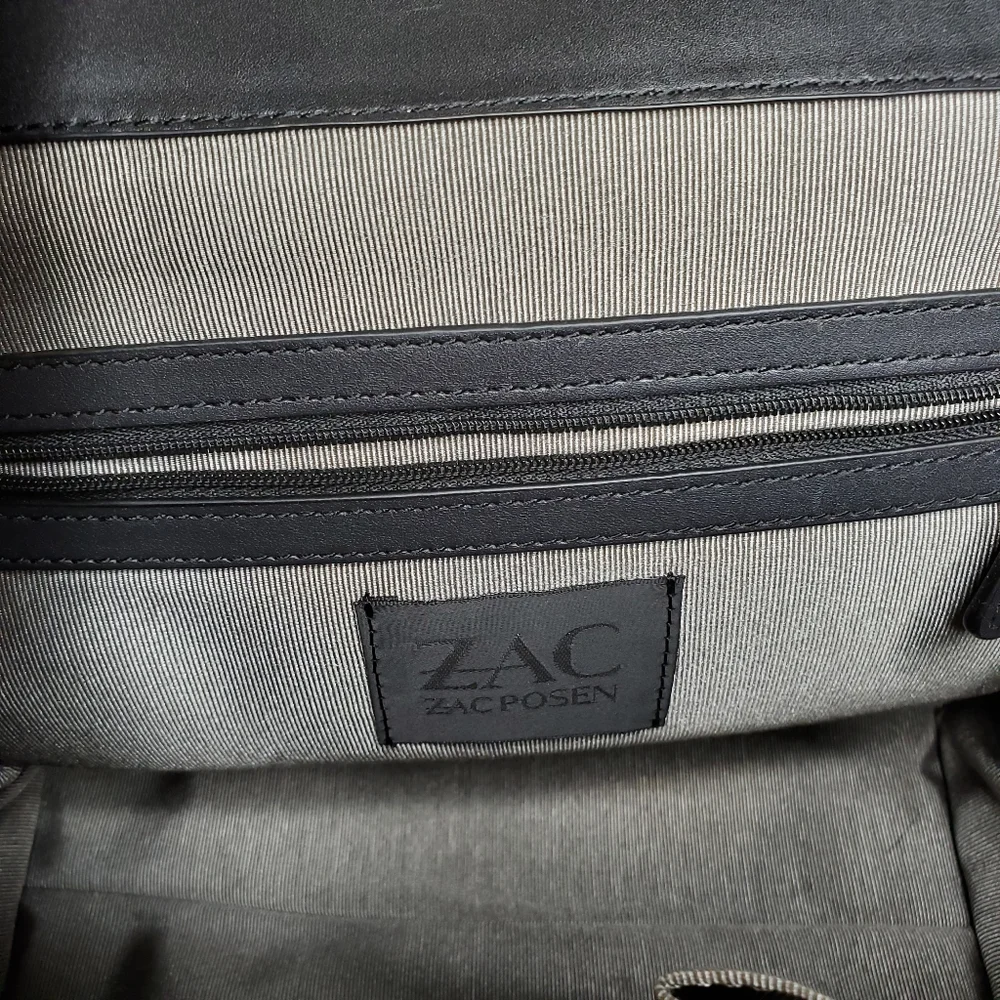 Zac Posen Black and Gunmetal Eartha Satchel
